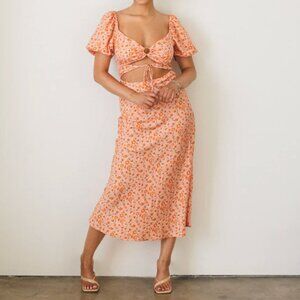 American Threads Cutout Floral Midi